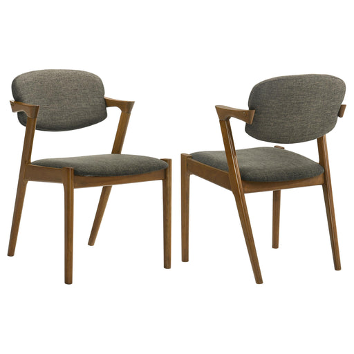 Malone Dining Side Chairs Grey and Dark Walnut (Set of 2) - Theo's Factory Direct Mattress & Furniture (Columbus, OH)