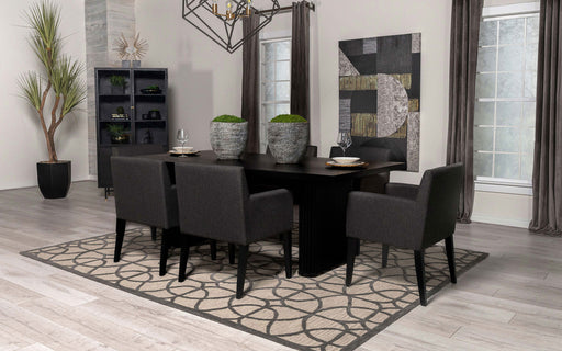 Catherine Rectangular Double Pedestal Dining Table Black - Theo's Factory Direct Mattress & Furniture (Columbus, OH)