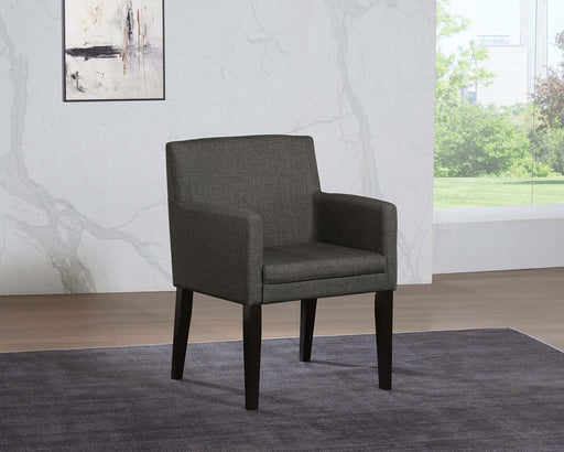 Catherine Upholstered Dining Arm Chair Charcoal Grey and Black (Set of 2) - Theo's Factory Direct Mattress & Furniture (Columbus, OH)