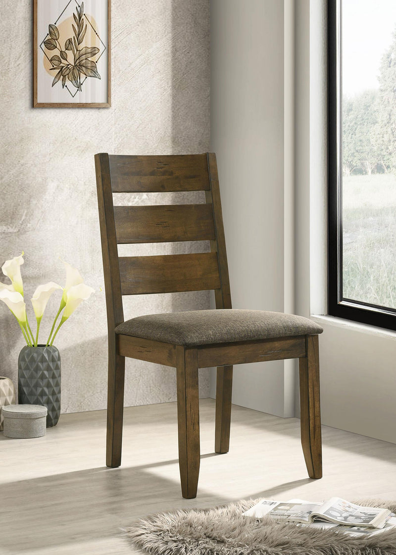 Alston Ladder Back Dining Side Chairs Knotty Nutmeg and Grey (Set of 2) - Theo's Factory Direct Mattress & Furniture (Columbus, OH)