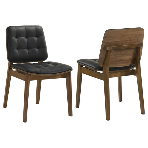 Redbridge Tufted Back Side Chairs Natural Walnut and Black (Set of 2) - Theo's Factory Direct Mattress & Furniture (Columbus, OH)