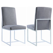 Mackinnon Upholstered Side Chairs Grey and Chrome (Set of 2) - Theo's Factory Direct Mattress & Furniture (Columbus, OH)