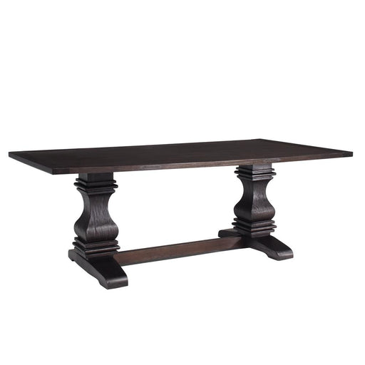 Parkins Double Pedestals Dining Table Rustic Espresso - Theo's Factory Direct Mattress & Furniture (Columbus, OH)