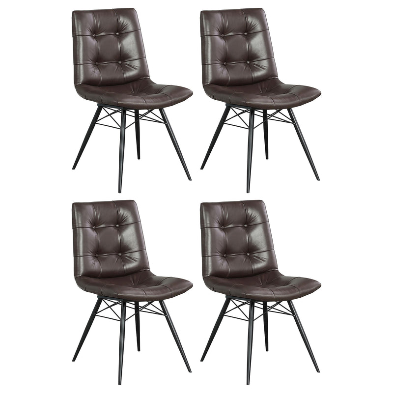 Aiken Upholstered Tufted Side Chairs Brown (Set of 4) - Theo's Factory Direct Mattress & Furniture (Columbus, OH)
