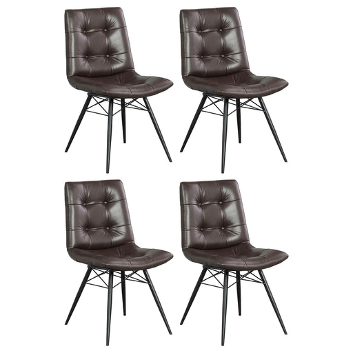 Aiken Upholstered Tufted Side Chairs Brown (Set of 4) - Theo's Factory Direct Mattress & Furniture (Columbus, OH)