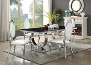 Antoine Rectangular Glass Top Dining Set Chrome - Theo's Factory Direct Mattress & Furniture (Columbus, OH)
