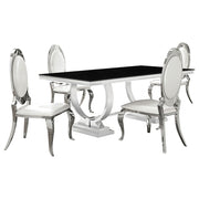 Antoine Rectangular Glass Top Dining Set Chrome - Theo's Factory Direct Mattress & Furniture (Columbus, OH)