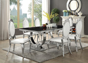 Antoine Rectangular Glass Top Dining Set Chrome - Theo's Factory Direct Mattress & Furniture (Columbus, OH)