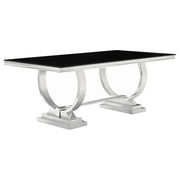 Antoine Rectangular Dining Table Chrome and Black - Theo's Factory Direct Mattress & Furniture (Columbus, OH)