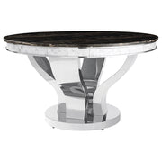 Anchorage Round Dining Table Chrome and Black - Theo's Factory Direct Mattress & Furniture (Columbus, OH)