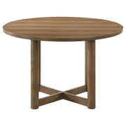 Crestmore 5-piece 46-inch Round Wood Dining Table Set Walnut - Theo's Factory Direct Mattress & Furniture (Columbus, OH)