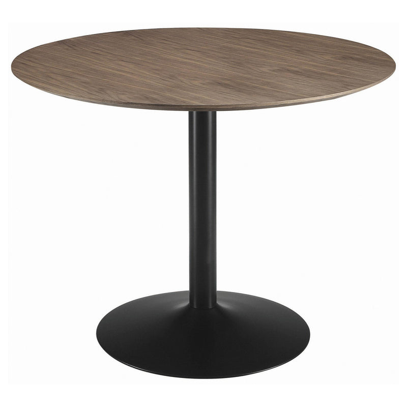 Cora Round Dining Table Walnut and Black - Theo's Factory Direct Mattress & Furniture (Columbus, OH)