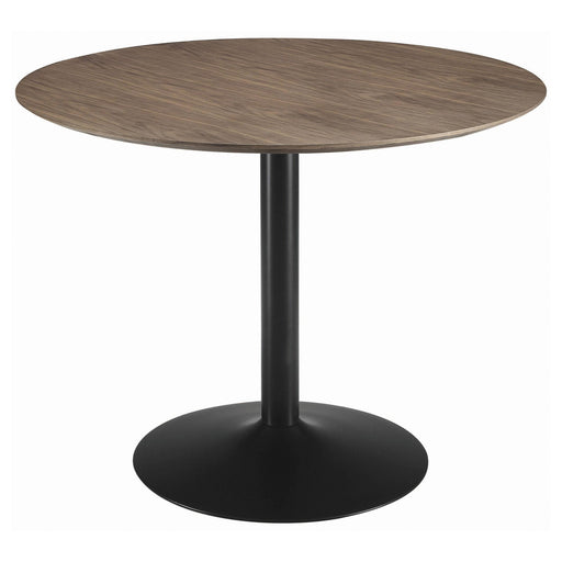 Cora Round Dining Table Walnut and Black - Theo's Factory Direct Mattress & Furniture (Columbus, OH)