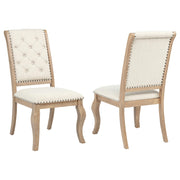 Brockway Tufted Side Chairs Cream and Barley Brown (Set of 2) - Theo's Factory Direct Mattress & Furniture (Columbus, OH)