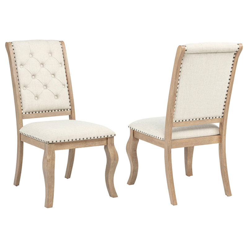 Brockway Tufted Side Chairs Cream and Barley Brown (Set of 2) - Theo's Factory Direct Mattress & Furniture (Columbus, OH)