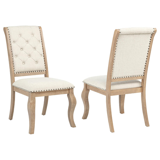 Brockway Tufted Side Chairs Cream and Barley Brown (Set of 2) - Theo's Factory Direct Mattress & Furniture (Columbus, OH)