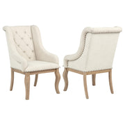 Brockway Tufted Arm Chairs Cream and Barley Brown (Set of 2) - Theo's Factory Direct Mattress & Furniture (Columbus, OH)