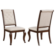 Brockway Tufted Dining Chairs Cream and Antique Java (Set of 2) - Theo's Factory Direct Mattress & Furniture (Columbus, OH)