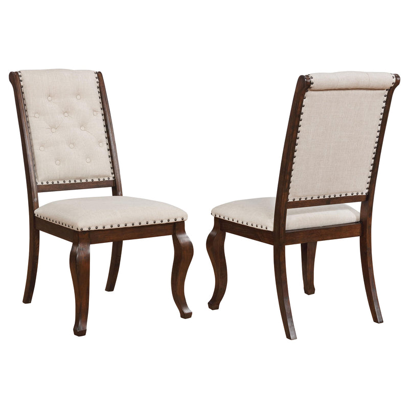 Brockway Tufted Dining Chairs Cream and Antique Java (Set of 2) - Theo's Factory Direct Mattress & Furniture (Columbus, OH)
