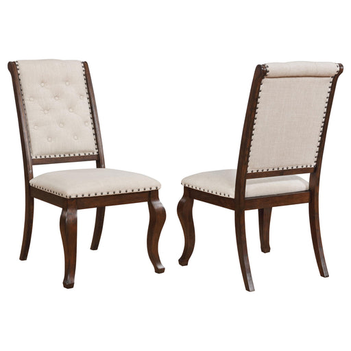 Brockway Tufted Dining Chairs Cream and Antique Java (Set of 2) - Theo's Factory Direct Mattress & Furniture (Columbus, OH)