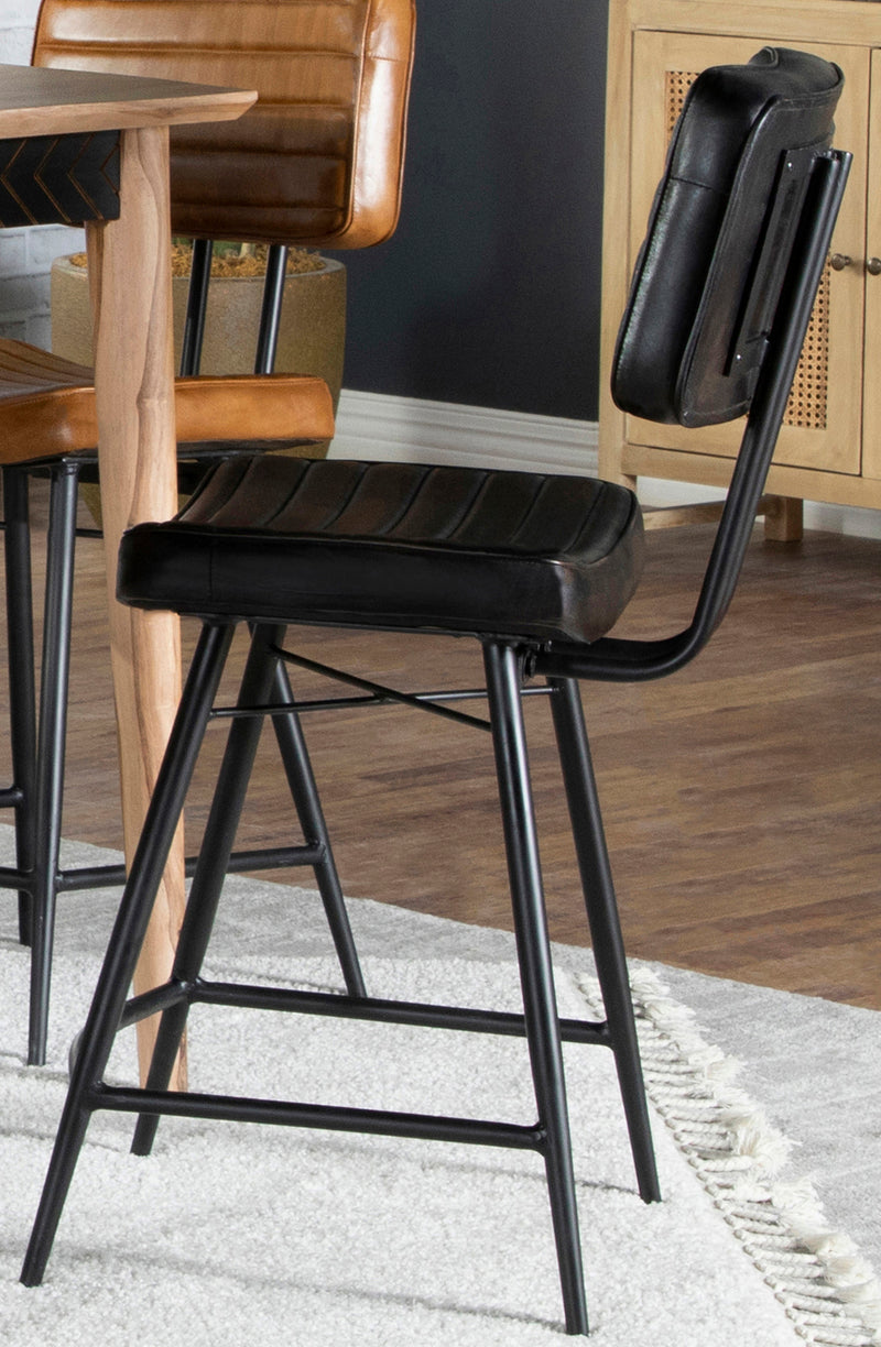 Partridge Upholstered Counter Height Stools with Footrest (Set of 2) - Theo's Factory Direct Mattress & Furniture (Columbus, OH)