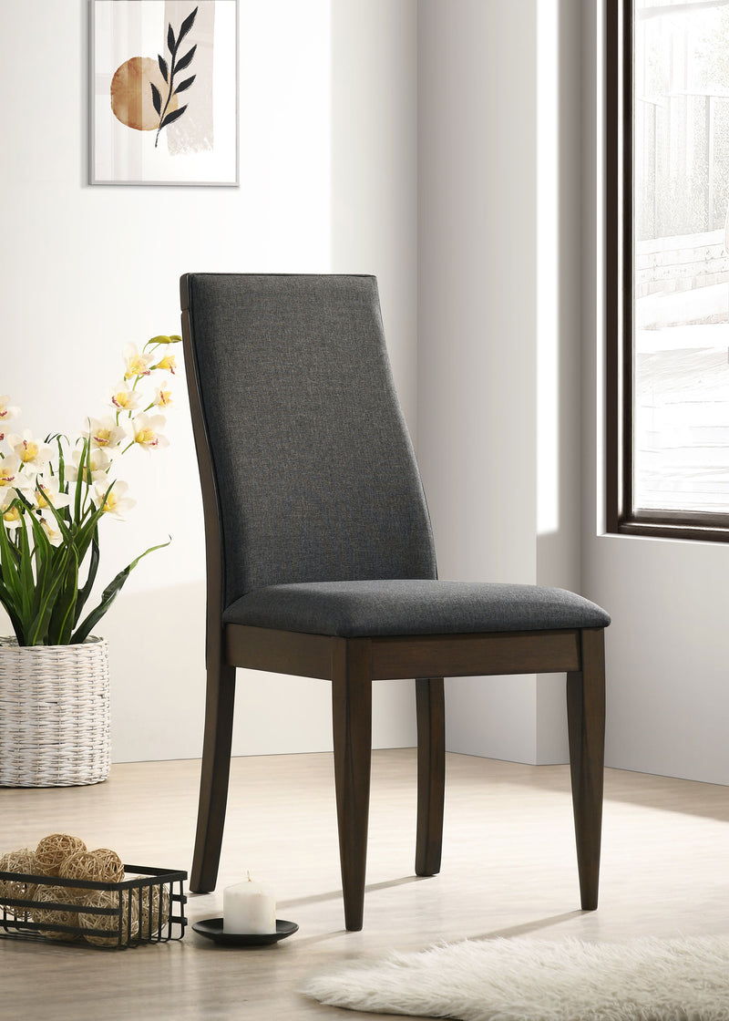 Wes Upholstered Side Chair (Set of 2) Grey and Dark Walnut - Theo's Factory Direct Mattress & Furniture (Columbus, OH)