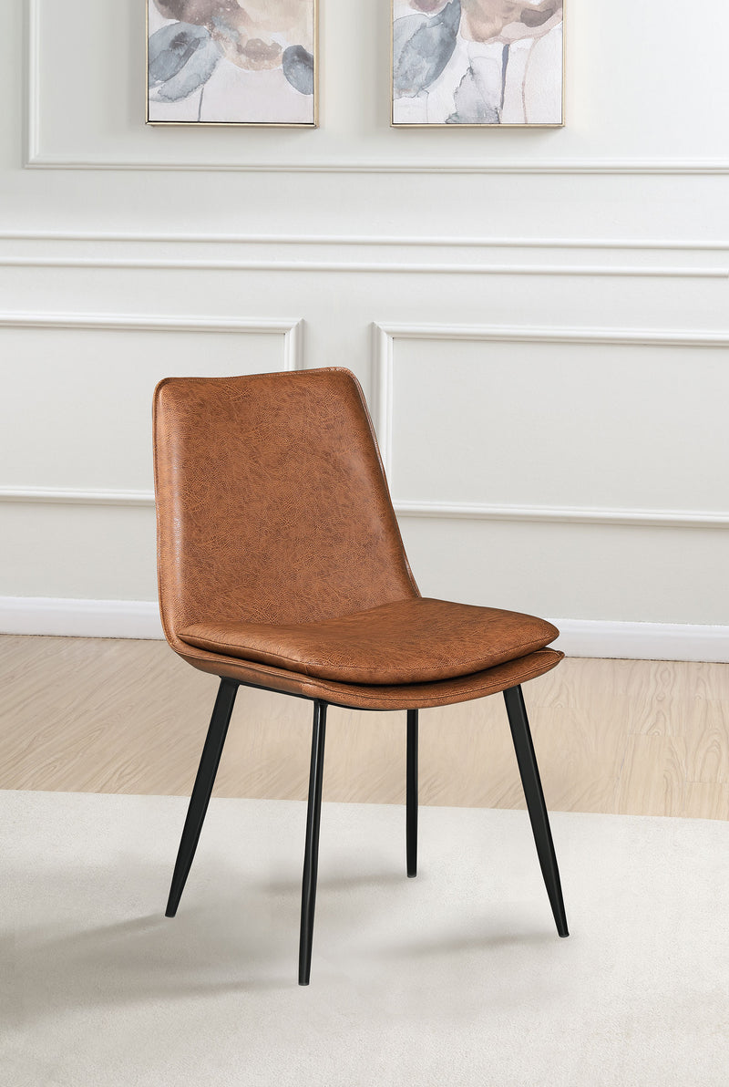 Ortega Padded Seat Solid Back Dining Side Chair Coffee and Black (Set of 2) - Theo's Factory Direct Mattress & Furniture (Columbus, OH)