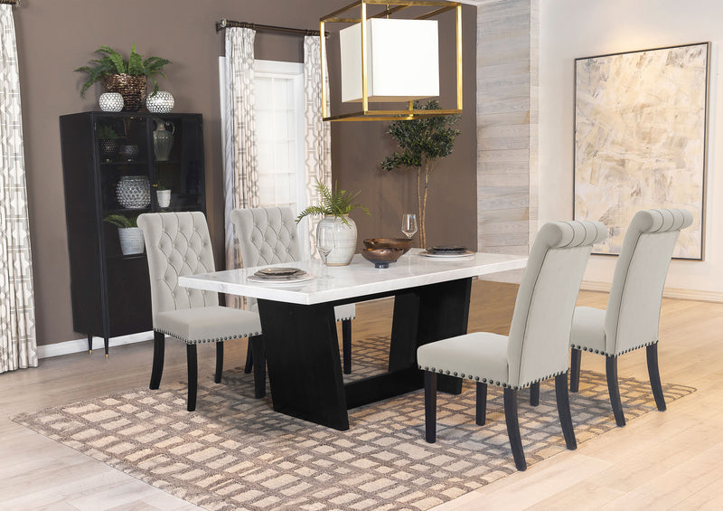 Sherry Rectangular Marble Top Dining Table set - Theo's Factory Direct Mattress & Furniture (Columbus, OH)