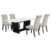 Sherry Rectangular Marble Top Dining Table set - Theo's Factory Direct Mattress & Furniture (Columbus, OH)