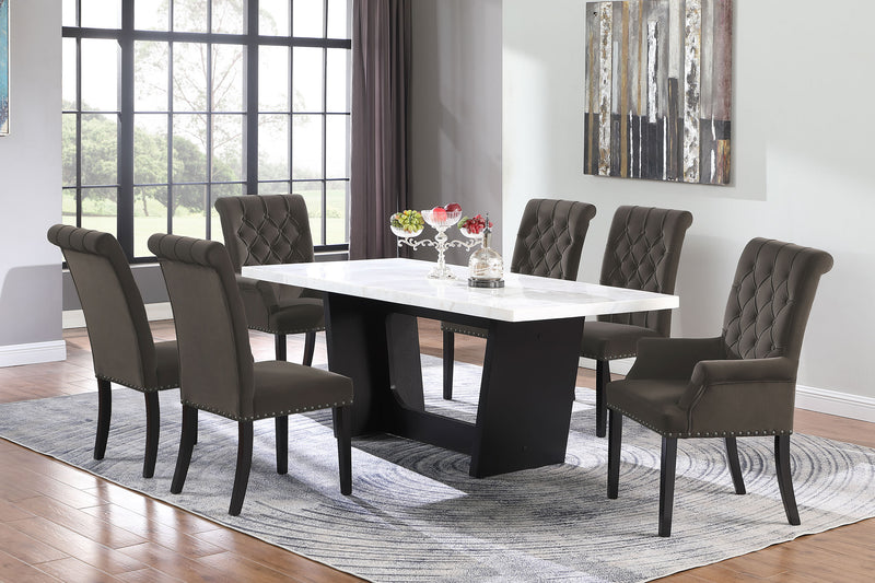 Sherry Rectangular Marble Top Dining Table set - Theo's Factory Direct Mattress & Furniture (Columbus, OH)
