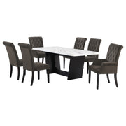 Sherry Rectangular Marble Top Dining Table set - Theo's Factory Direct Mattress & Furniture (Columbus, OH)