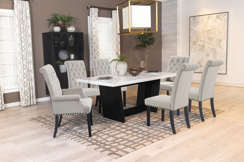 Sherry Rectangular Marble Top Dining Table set - Theo's Factory Direct Mattress & Furniture (Columbus, OH)