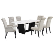 Sherry Rectangular Marble Top Dining Table set - Theo's Factory Direct Mattress & Furniture (Columbus, OH)
