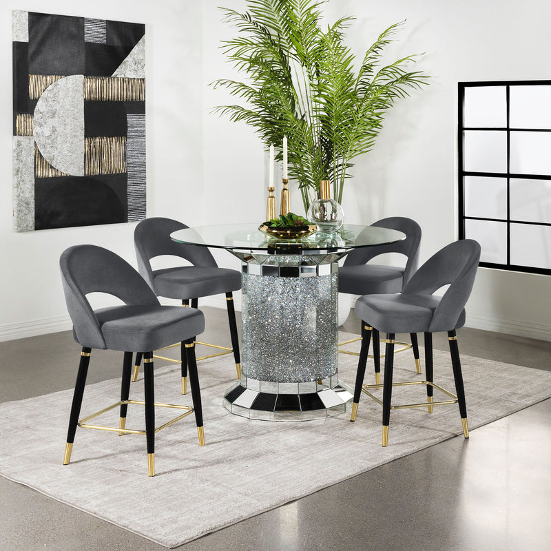 Ellie 5 Pc Counter Height Dining Sets Gray - Theo's Factory Direct Mattress & Furniture (Columbus, OH)