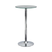 Abiline Glass Top Round Bar Table Chrome - Theo's Factory Direct Mattress & Furniture (Columbus, OH)