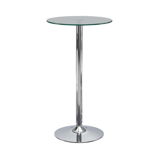 Abiline Glass Top Round Bar Table Chrome - Theo's Factory Direct Mattress & Furniture (Columbus, OH)