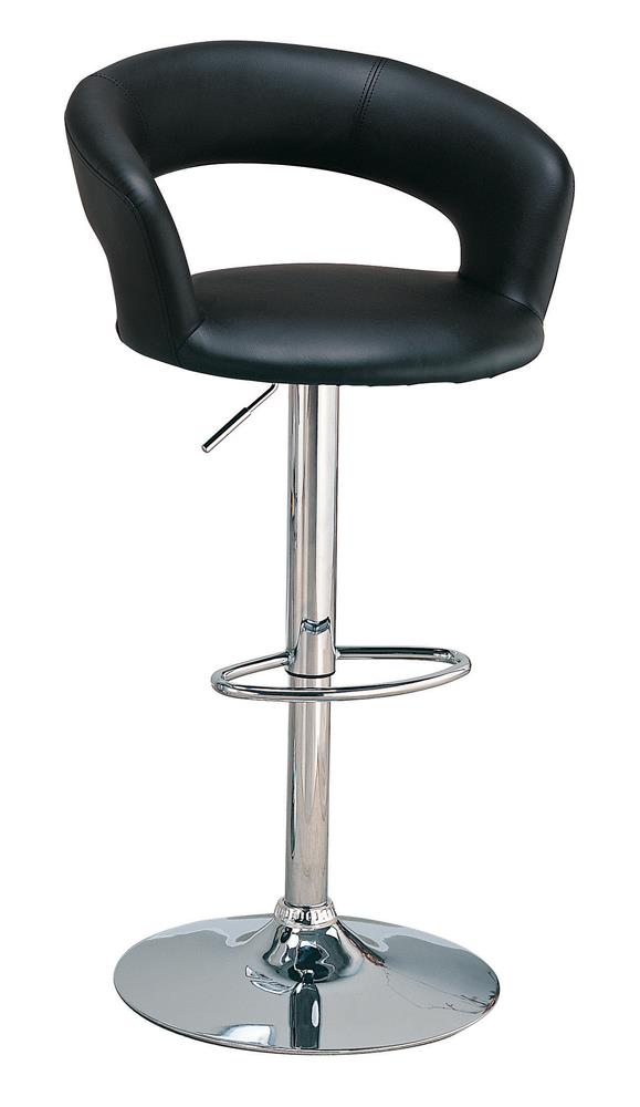 Barraza 29" Adjustable Height Bar Stool Black and Chrome - Theo's Factory Direct Mattress & Furniture (Columbus, OH)