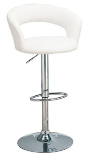 Barraza 29" Adjustable Height Bar Stool White and Chrome - Theo's Factory Direct Mattress & Furniture (Columbus, OH)