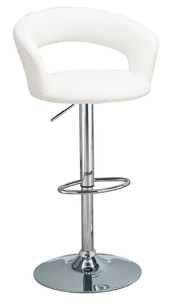 Barraza 29" Adjustable Height Bar Stool White and Chrome - Theo's Factory Direct Mattress & Furniture (Columbus, OH)