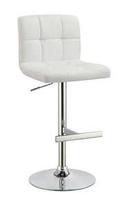 Lenny Adjustable Bar Stools Chrome and White (Set of 2) - Theo's Factory Direct Mattress & Furniture (Columbus, OH)