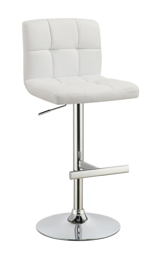 Lenny Adjustable Bar Stools Chrome and White (Set of 2) - Theo's Factory Direct Mattress & Furniture (Columbus, OH)