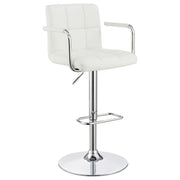 Palomar Adjustable Height Bar Stool White and Chrome - Theo's Factory Direct Mattress & Furniture (Columbus, OH)