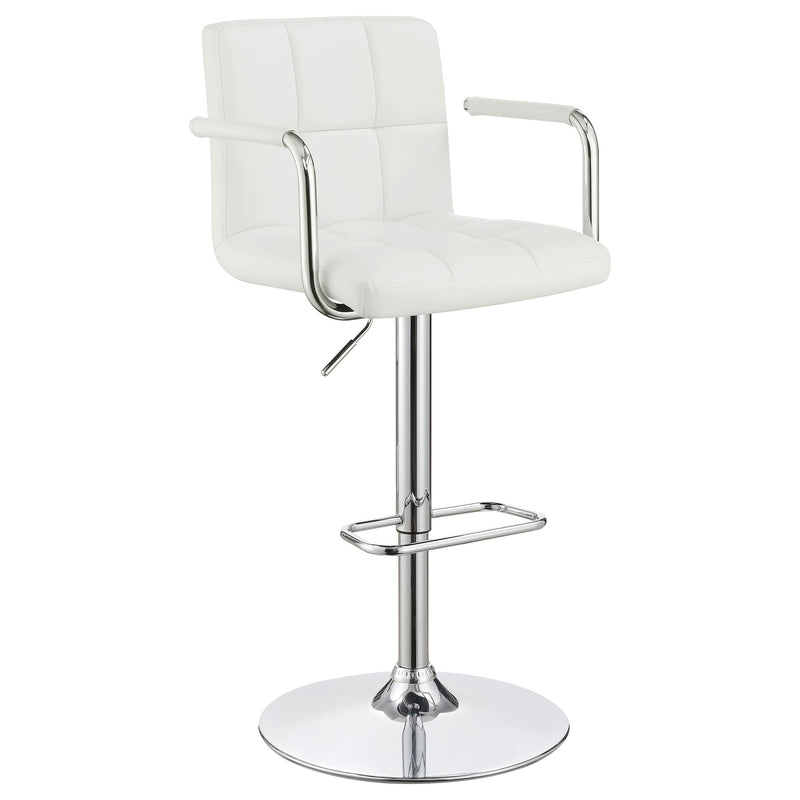 Palomar Adjustable Height Bar Stool White and Chrome - Theo's Factory Direct Mattress & Furniture (Columbus, OH)