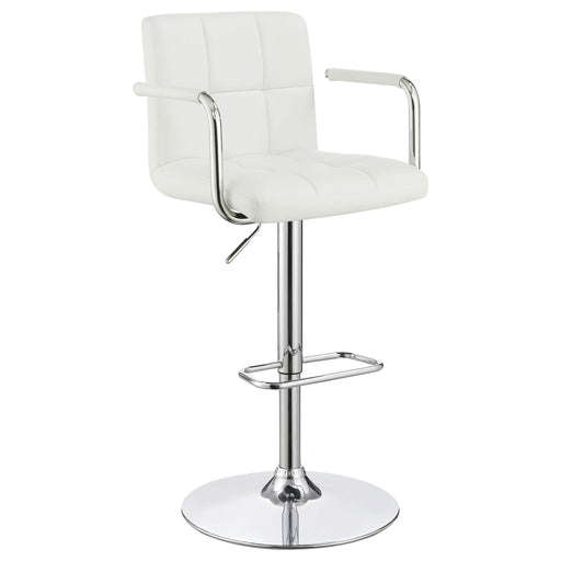 Palomar Adjustable Height Bar Stool White and Chrome - Theo's Factory Direct Mattress & Furniture (Columbus, OH)