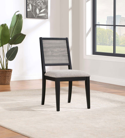 Elodie Upholstered Padded Seat Dining Side Chair Dove Grey and Black (Set of 2) - Theo's Factory Direct Mattress & Furniture (Columbus, OH)
