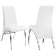 Bishop Upholstered Side Chairs White and Chrome (Set of 2) - Theo's Factory Direct Mattress & Furniture (Columbus, OH)