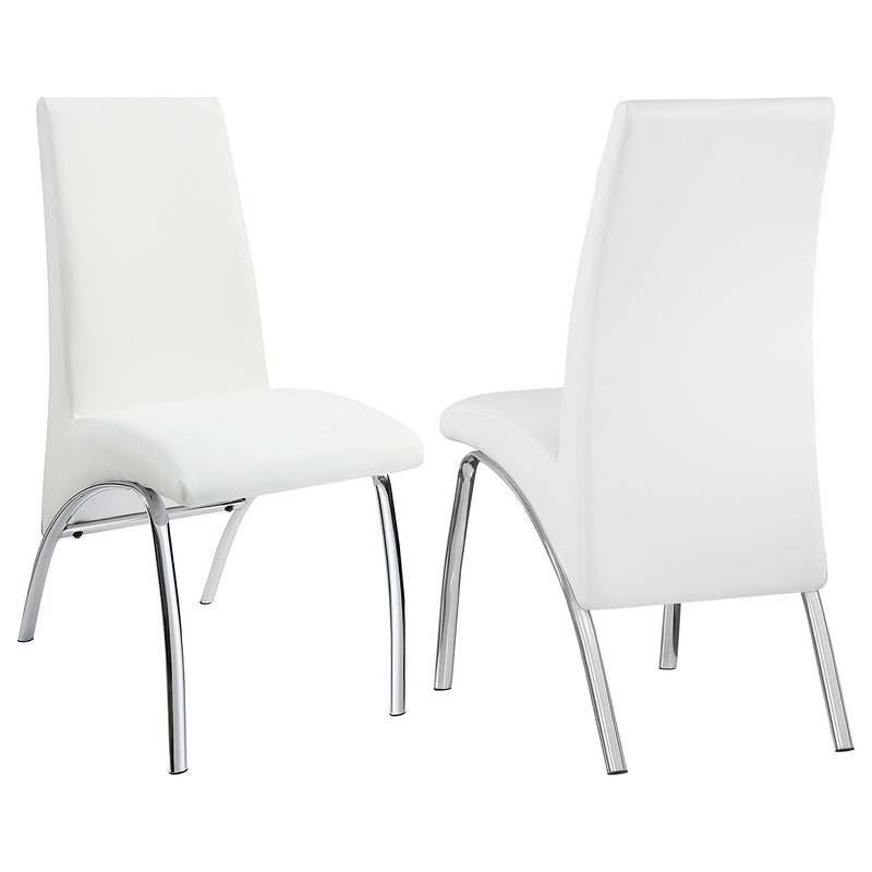 Bishop Upholstered Side Chairs White and Chrome (Set of 2) - Theo's Factory Direct Mattress & Furniture (Columbus, OH)