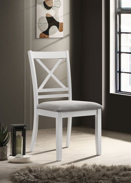 Hollis Cross Back Wood Dining Side Chair White - Theo's Factory Direct Mattress & Furniture (Columbus, OH)