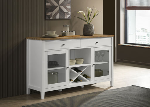 Hollis 2-door Dining Sideboard with Drawers Brown and White - Theo's Factory Direct Mattress & Furniture (Columbus, OH)