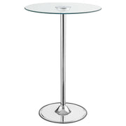 Thea LED Bar Table Chrome and Clear - Theo's Factory Direct Mattress & Furniture (Columbus, OH)
